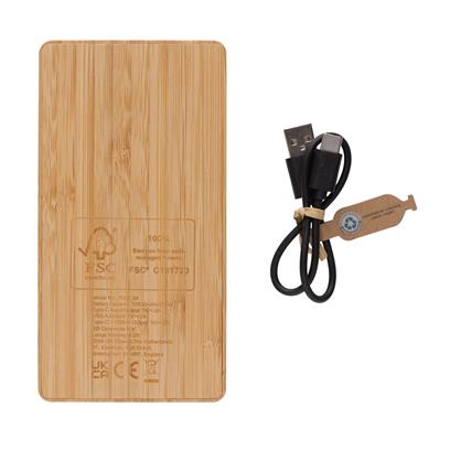 Powerbank Solar Ecológico de Bambú con Certificado FSC® para Personalizar 10.000 mAh Sunwick