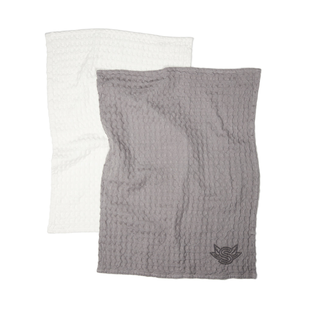 Set de 2 Paños de Cocina Sostenibles 100% Algodón para Personalizar con Estampado de Gofres en Varios Colores Especial Hosteleria
