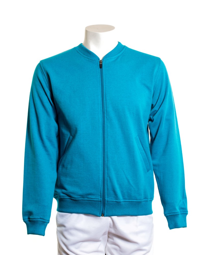 Sudadera Bomber de Cremallera Sostenible de Algodón Reciclado y Poliéster Reciclado Personalizable Fabricada en España Hidrica Inisex - Felpa Perchada 285gr/m2