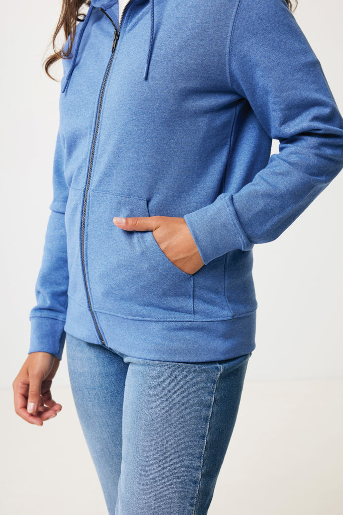 Sudadera Ecológica Unisex Modern fit con Cremallera y Capucha 50% Algodón Reciclado 50% Algodón Orgánico para Personalizar con certificación OEKO-TEX® Abisko 340 G/M²