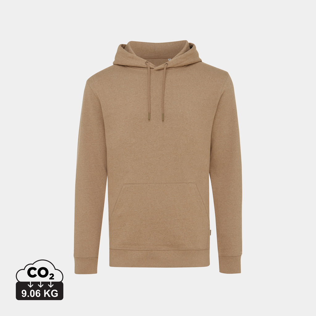 Sudadera Ecológica Unisex con Capucha Regular Fit 50% Algodón Reciclado 50% Orgánico Sin Teñir con Trazador AWARE™ y Certificado OEKO-TEX® para Personalizar Iqoniq Torres 340 G/M²