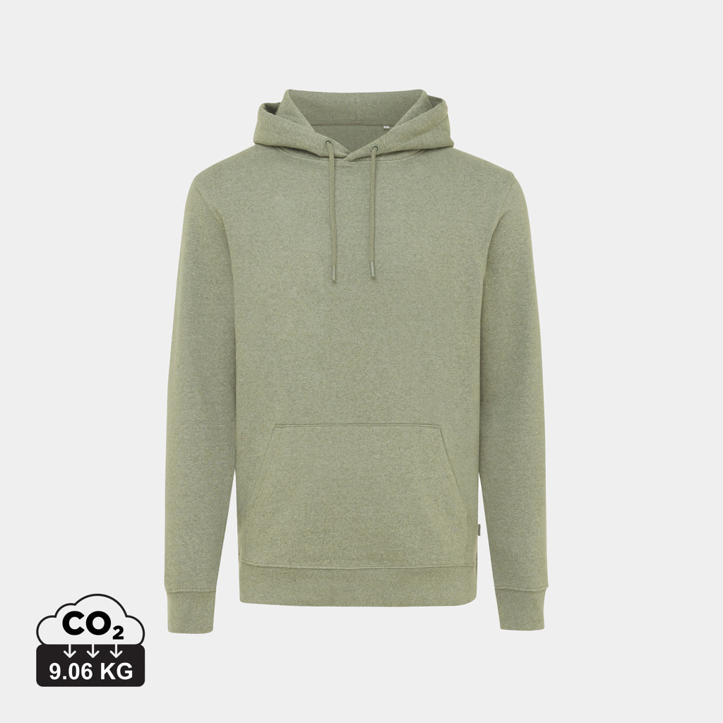 Sudadera Ecológica Unisex con Capucha Regular Fit 50% Algodón Reciclado 50% Orgánico Sin Teñir con Trazador AWARE™ y Certificado OEKO-TEX® para Personalizar Iqoniq Torres 340 G/M²