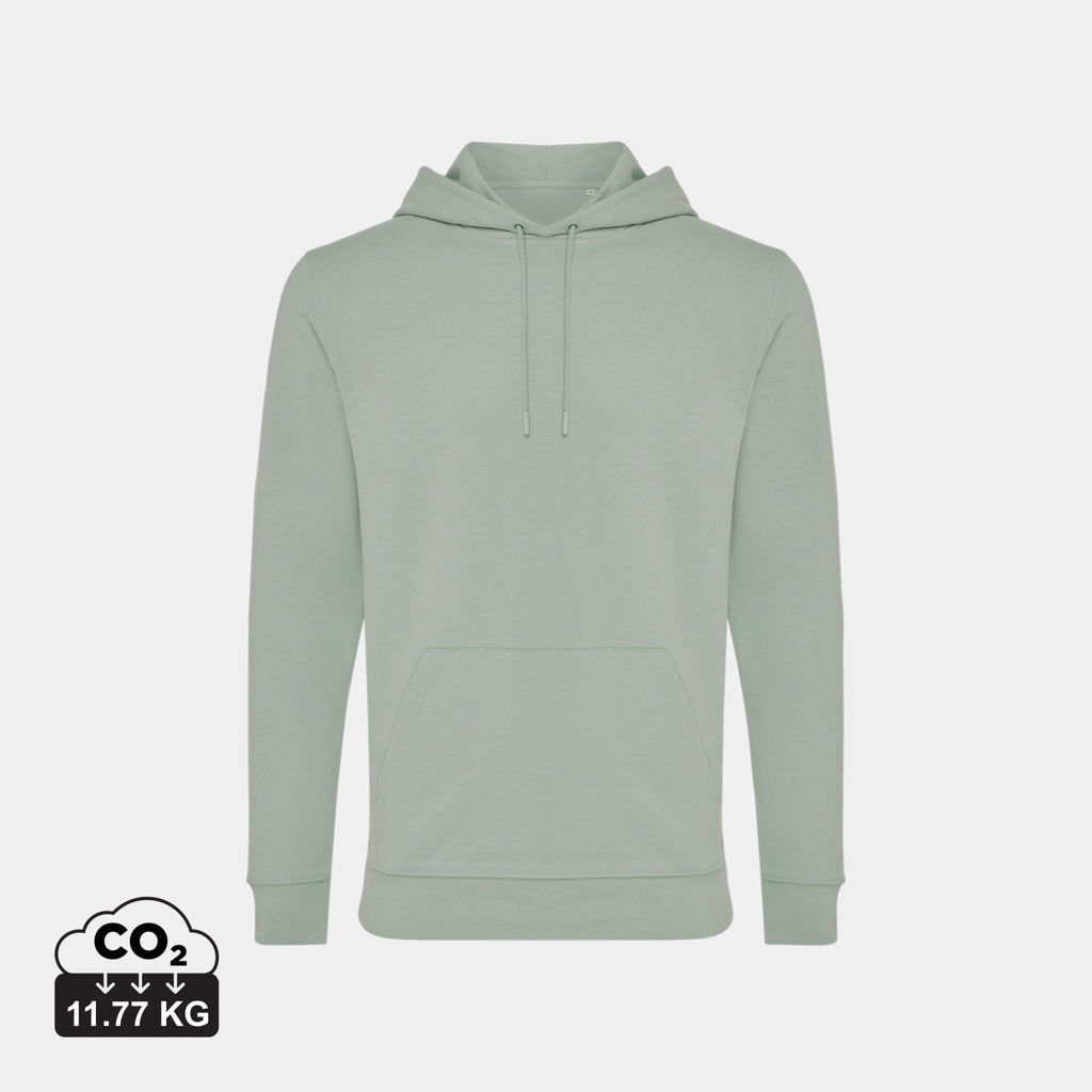 Sudadera con Capucha Ecológica de 50% Algodón Reciclado y 50% Algodón Orgánico para Personalizar con Trazador AWARE™ Iqonic Jasper 340 G/M²