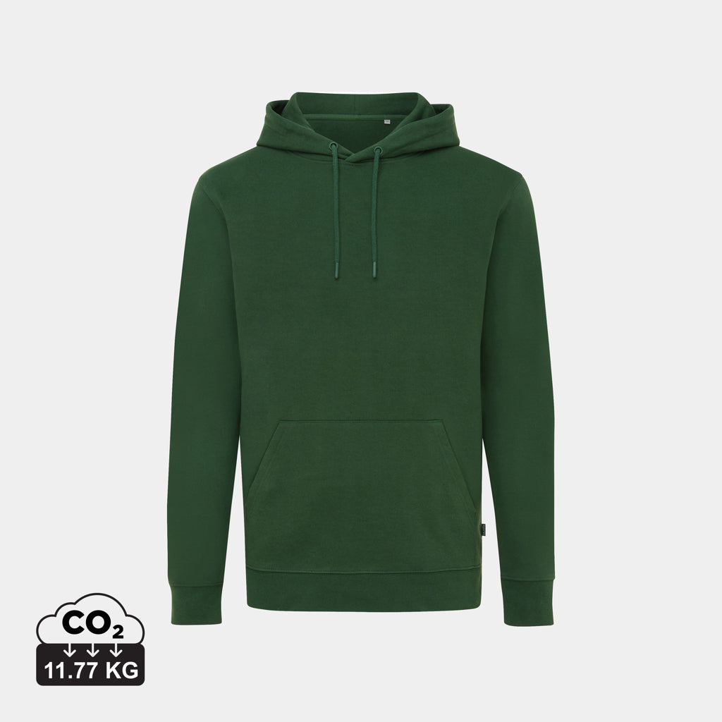 Sudadera con Capucha Ecológica de 50% Algodón Reciclado y 50% Algodón Orgánico para Personalizar con Trazador AWARE™ Iqonic Jasper 340 G/M²