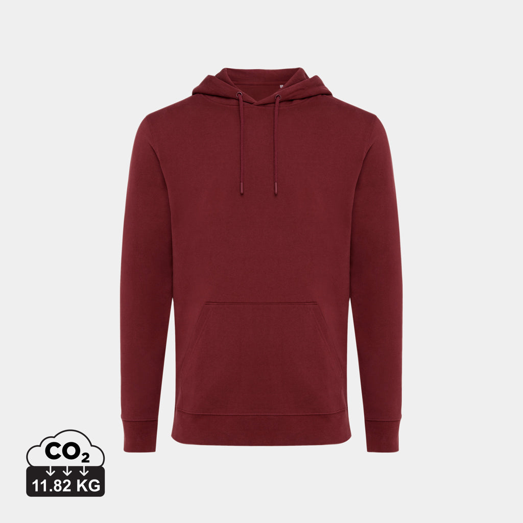 Sudadera con Capucha Ecológica de 50% Algodón Reciclado y 50% Algodón Orgánico para Personalizar con Trazador AWARE™ Iqonic Jasper 340 G/M²