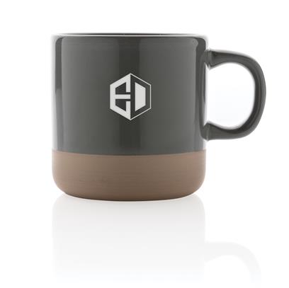 Taza Sostenible de Cerámica Esmaltada en Amplia Gama de Colores con Base Natural para Personalizar - 360ml