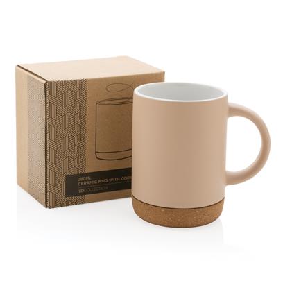 Taza Sostenible de Cerámica con Base de Corcho en Amplia Gama de Colores para Personalizar - 280ml