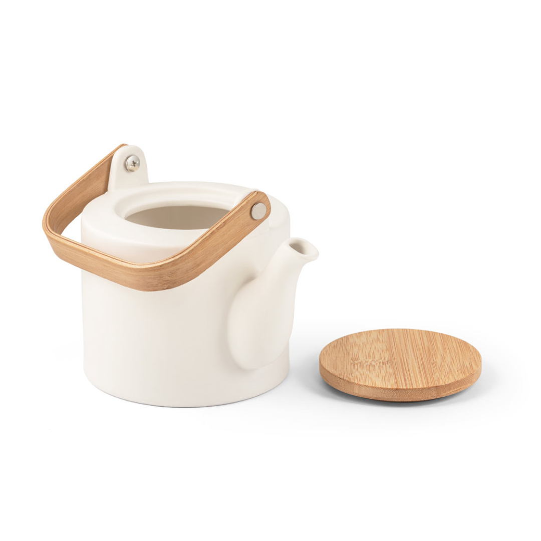 Tetera Sostenible de Cerámica con Tapa y Asa de Bambú Personalizable Glogg - 700ml