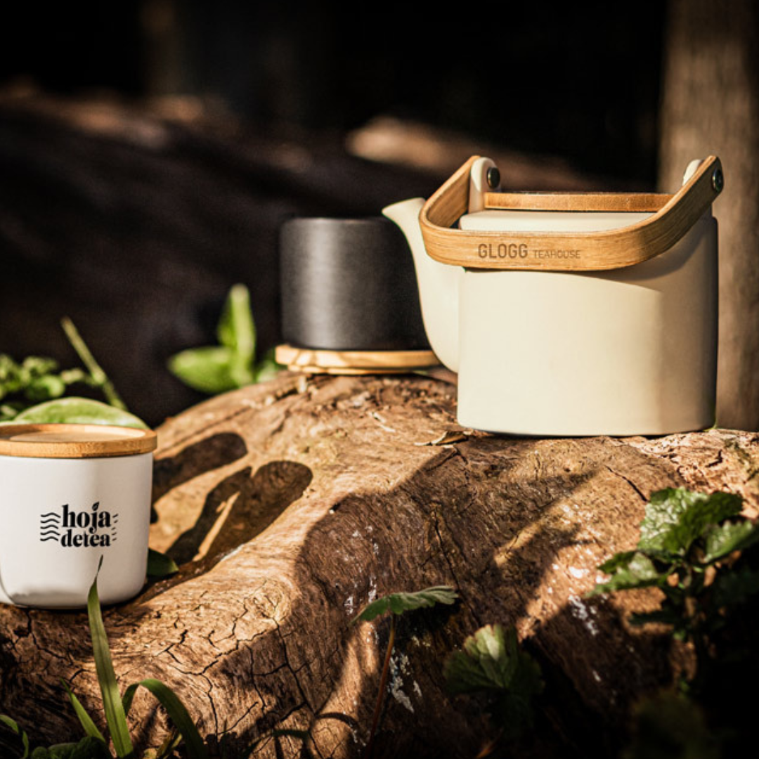 Tetera Sostenible de Cerámica con Tapa y Asa de Bambú Personalizable Glogg - 700ml