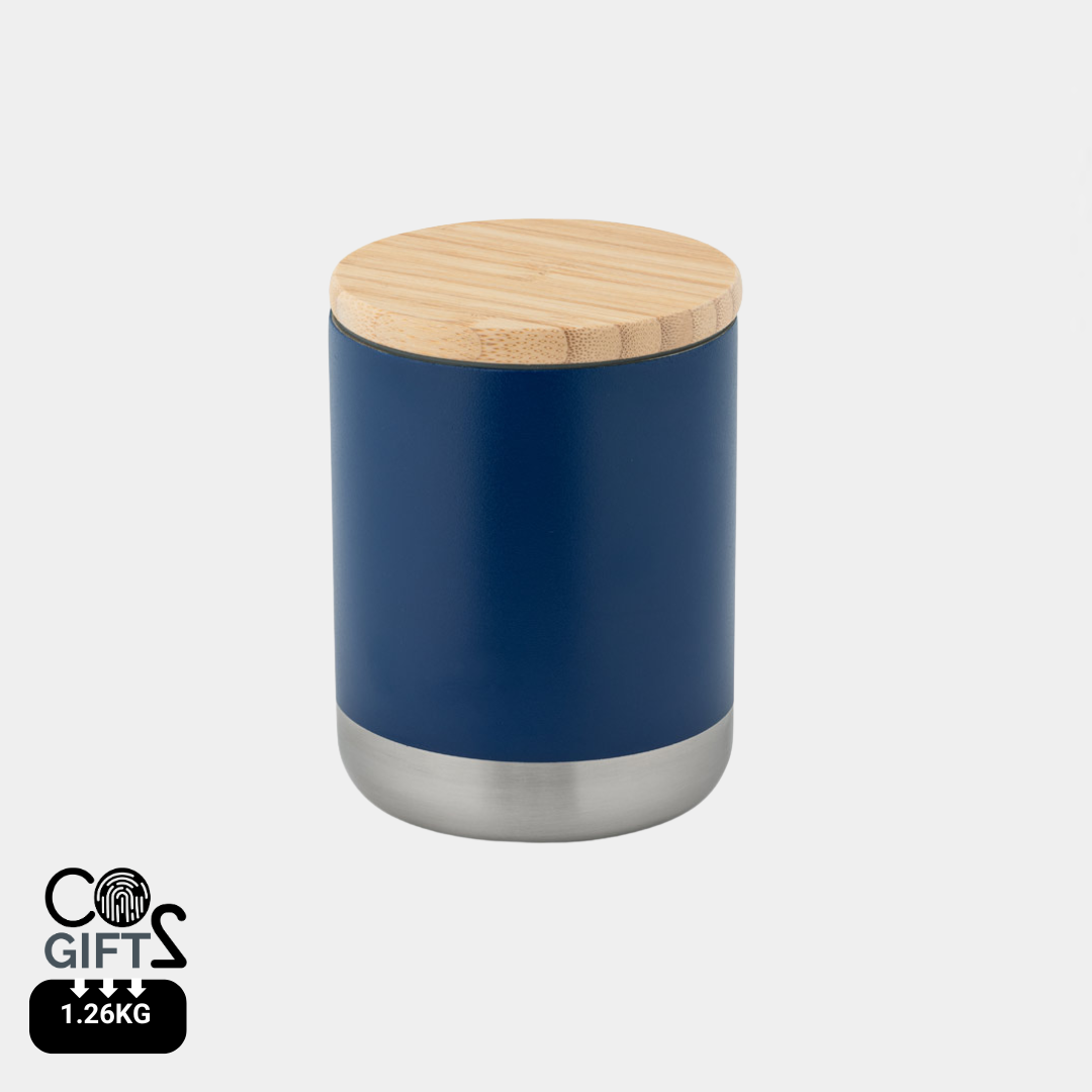 Vaso Take Away Ecológico de Acero Inoxidable( 36% Reciclado) con Tapa de Bambú para Personalizar Norre Tumbler - 370ml