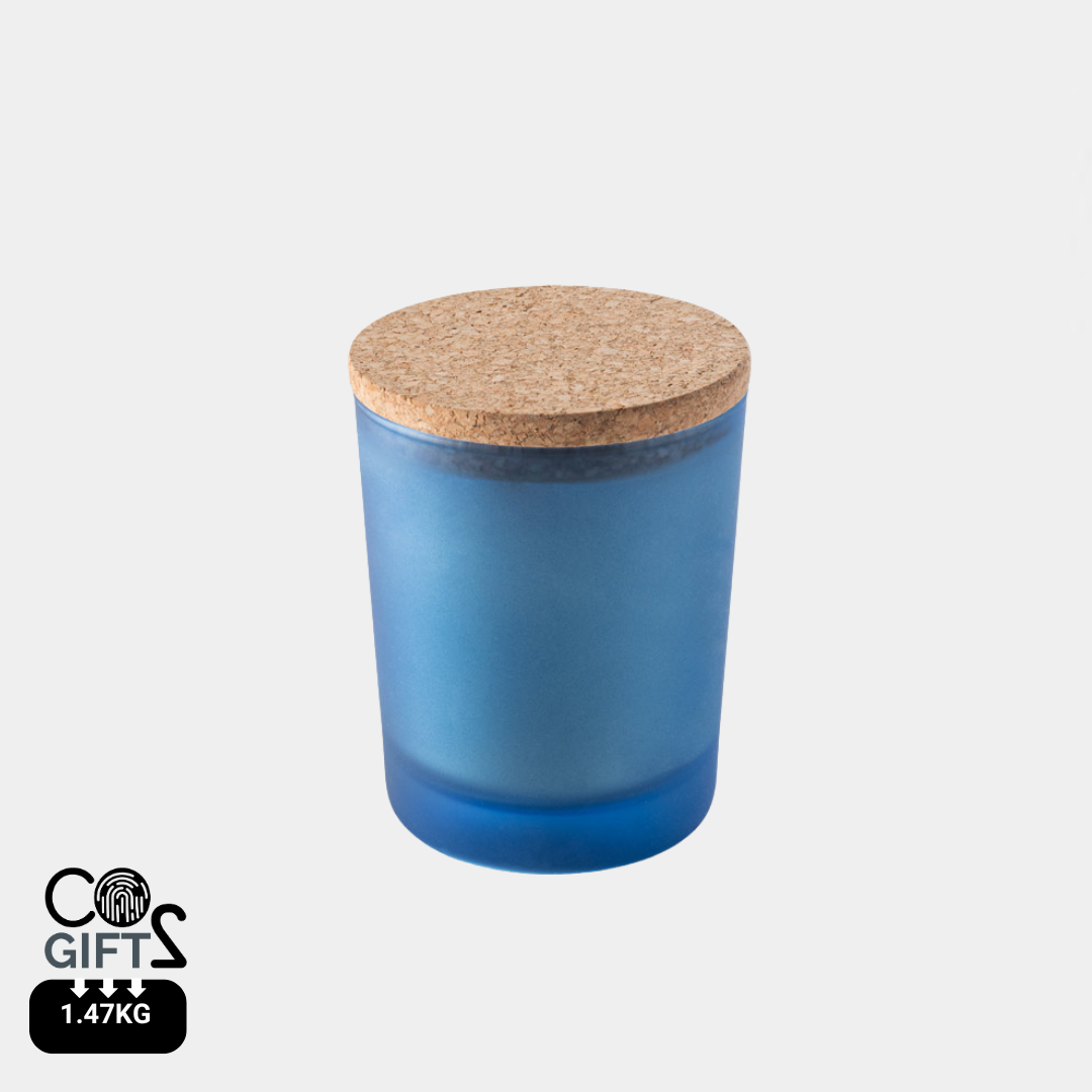 Vela Aromática de Cera de Soja Vegana en Vaso de Cristal con Tapa de Corcho Personalizable Made in Europe Duval