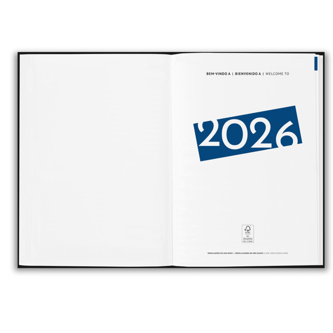 Páginas interiores de agenda ecológica 2026 hechas con papel certificado FSC para un consumo responsable