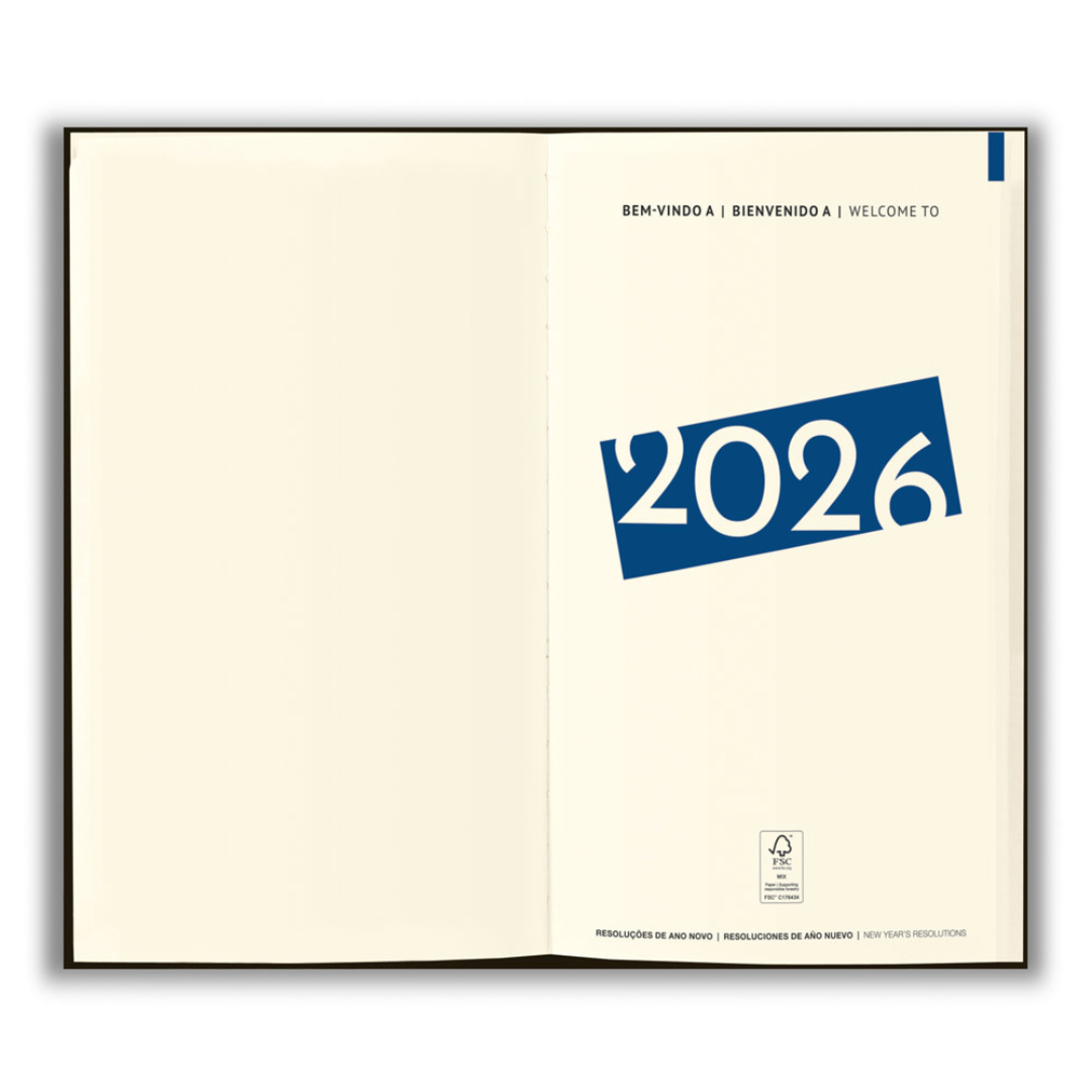 genda compacta 2026 con materiales ecológicos, perfecta para merchandising corporativo sostenible y baja huella de CO2