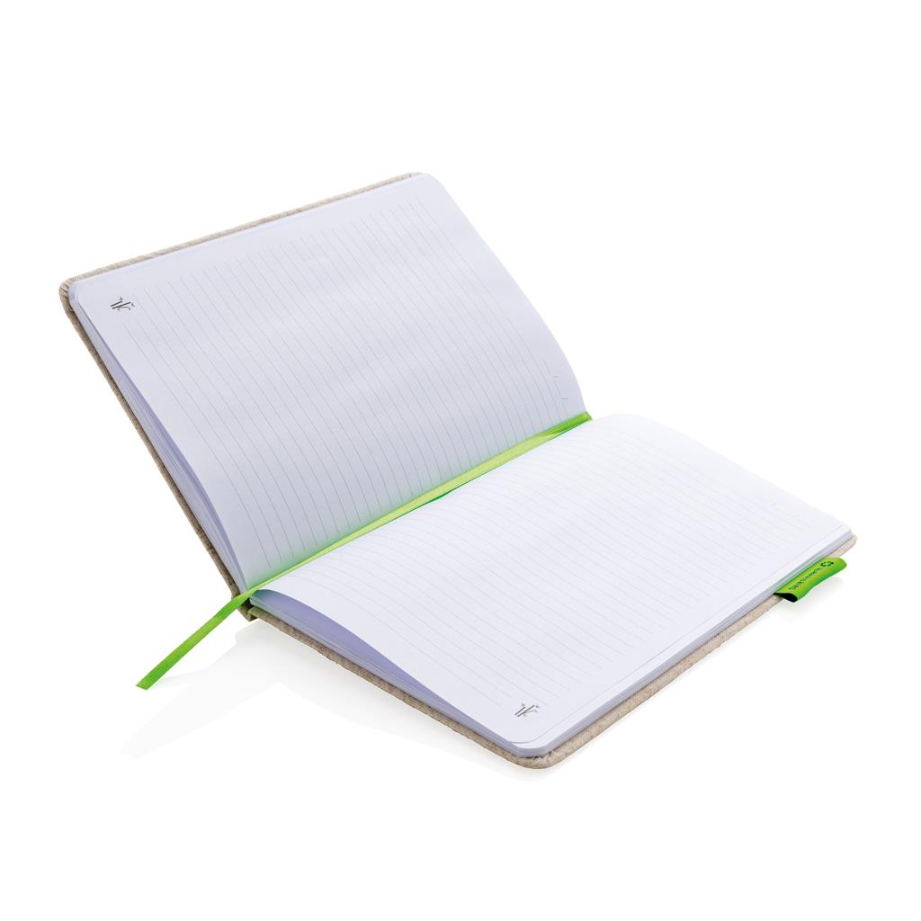 Libreta con Tapas de Algodón Yute Ecológico para Personalizar y Hojas de Bambú con Distintivo ECO A5