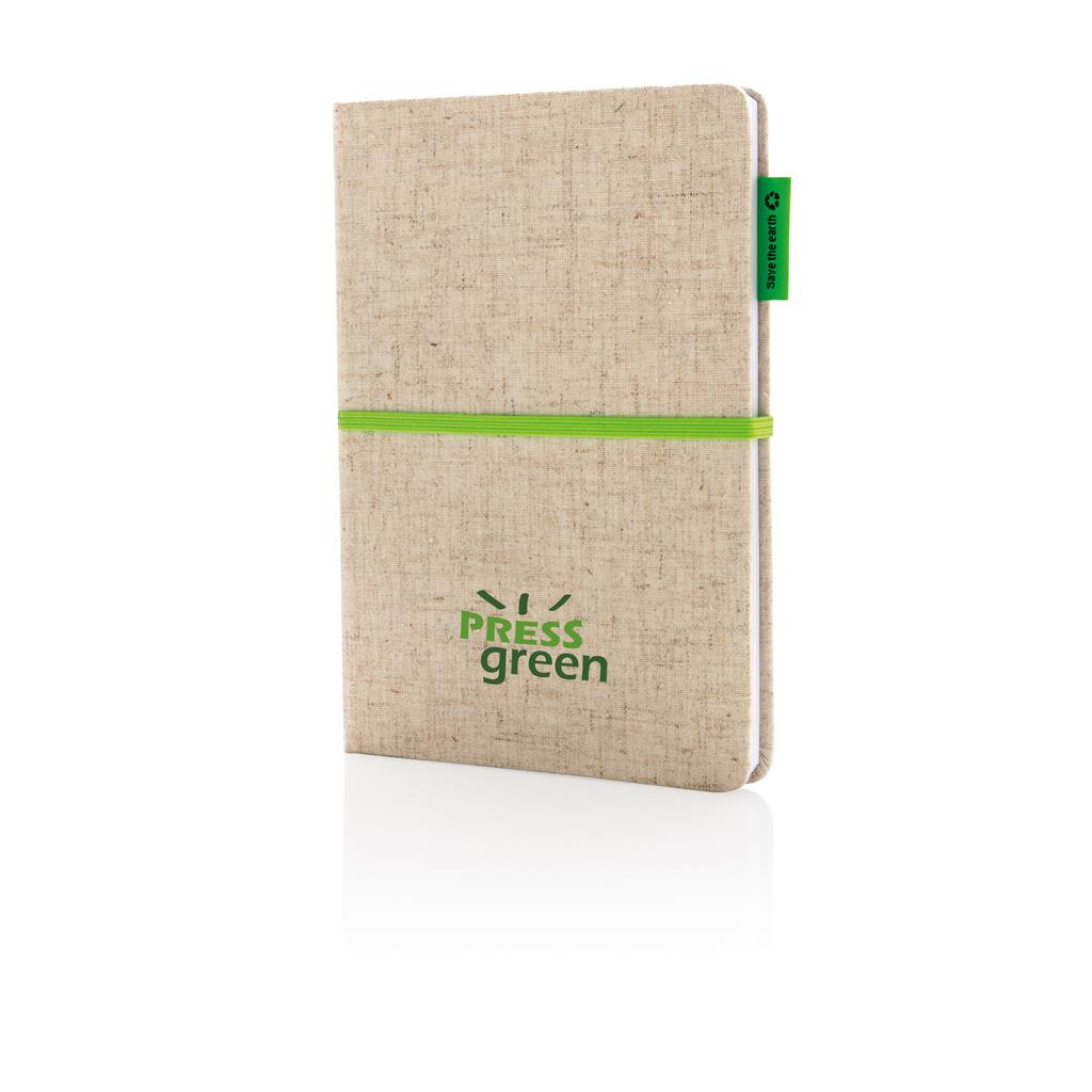 Libreta con Tapas de Algodón Yute Ecológico para Personalizar y Hojas de Bambú con Distintivo ECO A5