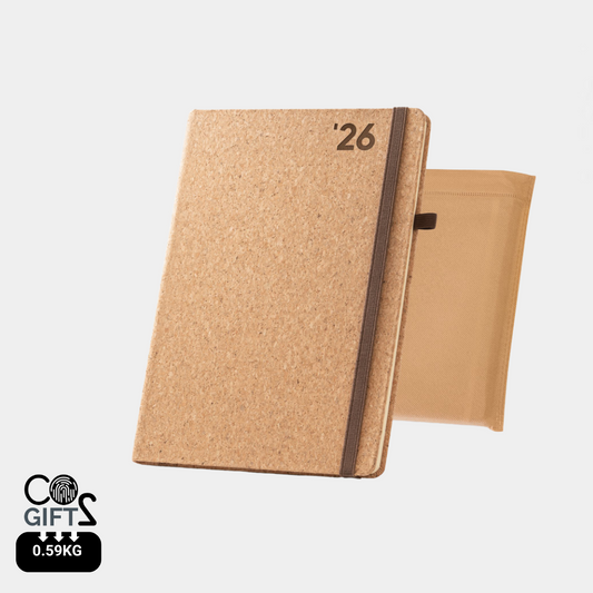 Agenda sostenible con cubierta de corcho natural para regalos corporativos 2026
