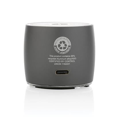 Altavoz de Graves Ecológico de Aluminio Reciclado y ABS Reciclado con Certificado RCS para Personalizar 3W Swiss Peak