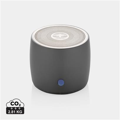 Altavoz de Graves Ecológico de Aluminio Reciclado y ABS Reciclado con Certificado RCS para Personalizar 3W Swiss Peak