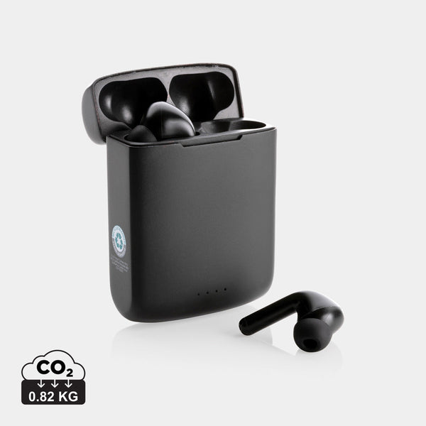 Auriculares Inalámbricos Sostenibles de Doble Carga con Panel Solar Integrado En Carcasa de ABS Reciclado para Personalizar con Certificado RCS Skywave