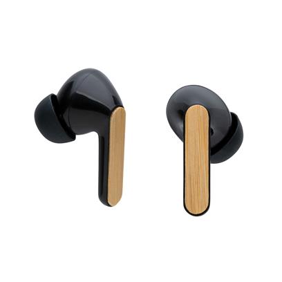 Auriculares TWS Ecológicos de ABS Reciclado y Bambú con Certificado RCS y FSC® para Personalizar con Pick Up y Micrófono