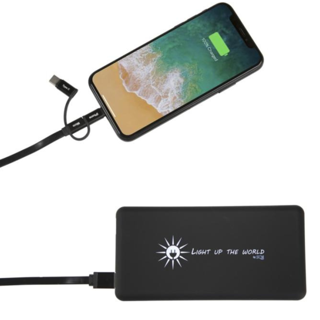 Batería Externa Sostenible de Carga Solar para Personalización Con Logo Retroiluminado