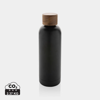 Botella Térmica Ecológica de Acero Inoxidable Reciclado de Doble Pared con Certificado RCS en Amplia Gama de Colores para Personalizar Wood - 500 ml