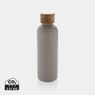 Botella Térmica Ecológica de Acero Inoxidable Reciclado de Doble Pared con Certificado RCS en Amplia Gama de Colores para Personalizar Wood - 500 ml