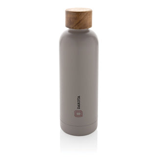 Botella Térmica Ecológica de Acero Inoxidable Reciclado de Doble Pared con Certificado RCS en Amplia Gama de Colores para Personalizar Wood - 500 ml