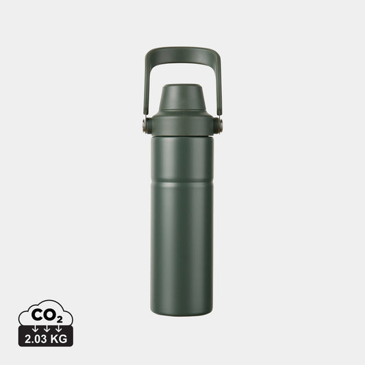 Botella Térmica Sostenible de Doble Pared de Acero Inox. Reciclado para Personalizar con Tapa de Doble Abertura Certificada RCS y Huella de CO2 Vinga Baltimore - 600ml