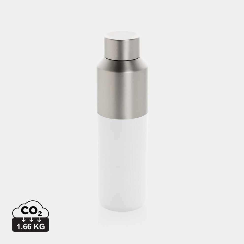 Botella térmica de acero inoxidable reciclado personalizada para congresos sostenibles y networking B2B