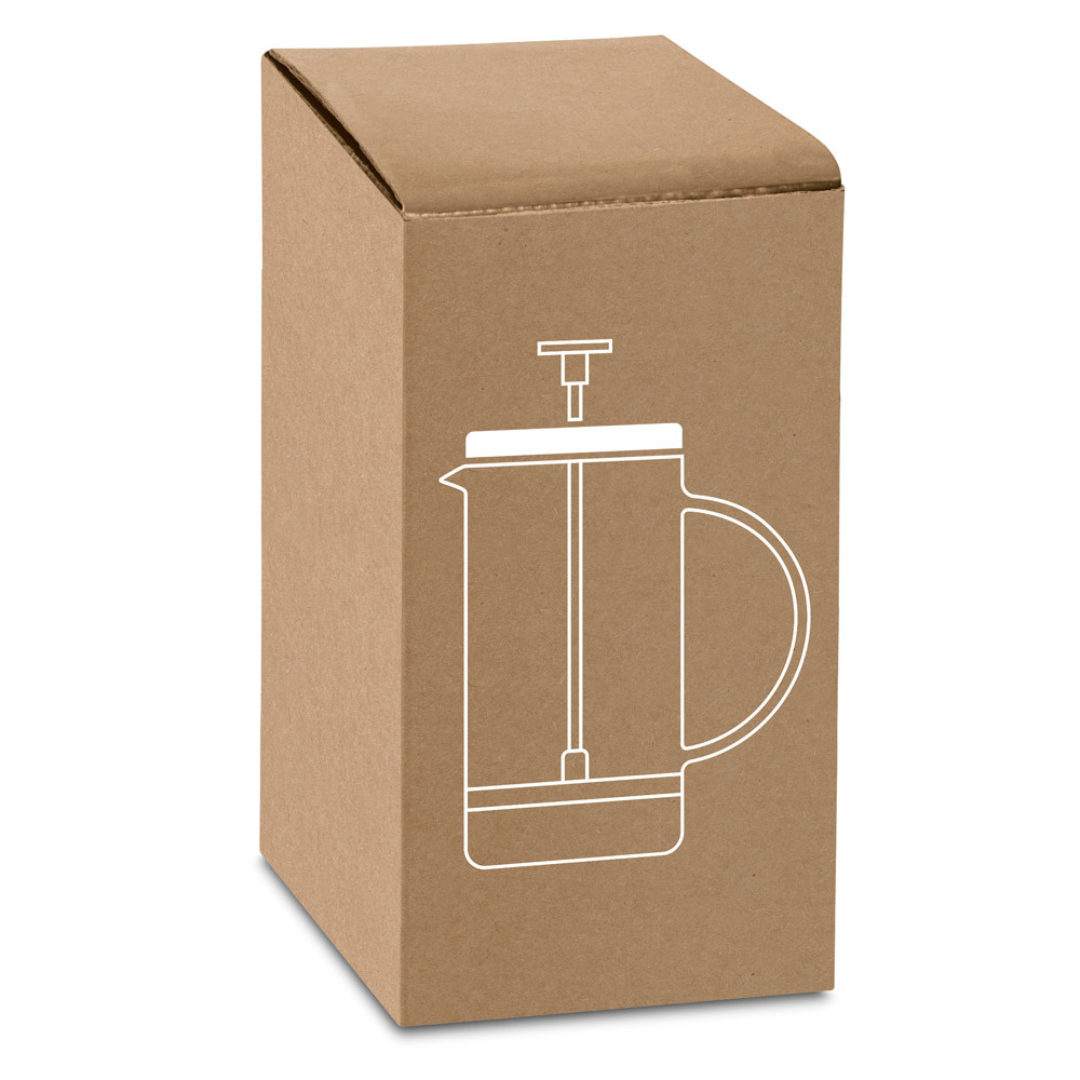 Cafetera Sostenible de Vidrio de Borosilicato y Acero Inox Personalizable Especial Regalo Corporativo Jenson - 600ml