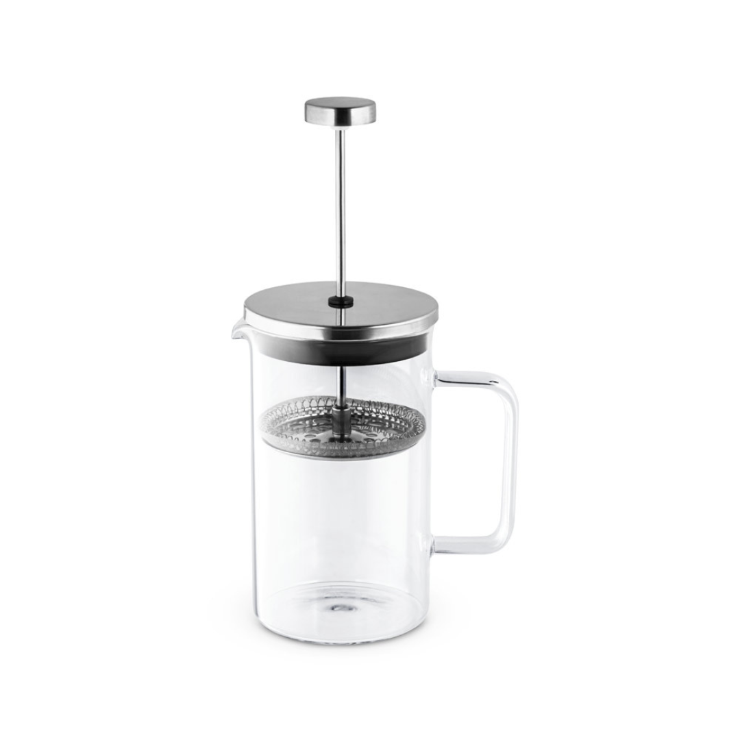 Cafetera Sostenible de Vidrio de Borosilicato y Acero Inox Personalizable Especial Regalo Corporativo Jenson - 600ml