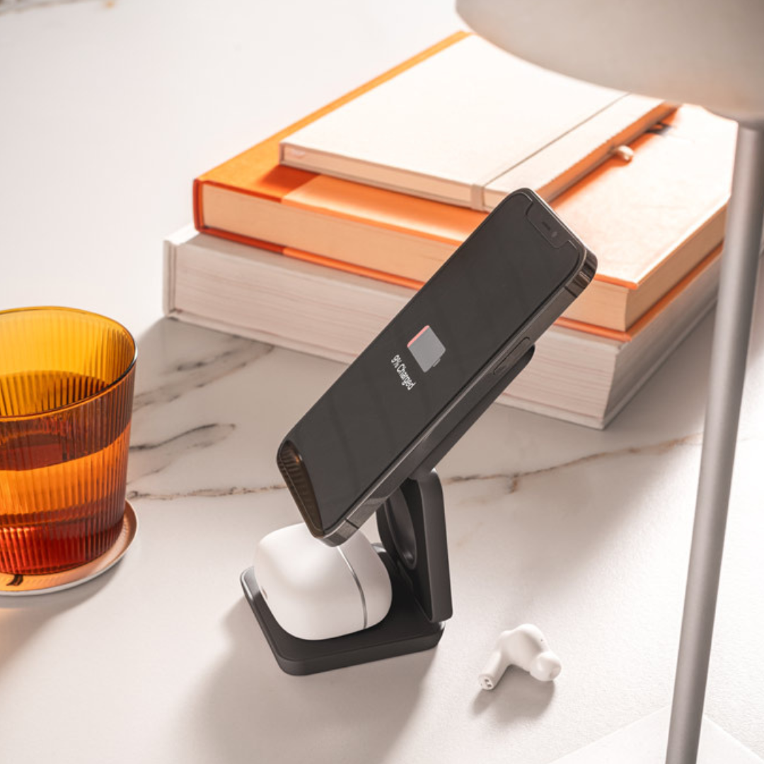 Cargador Inalámbrico agnético 3 en 1 Sostenible de ABS Reciclado Ultrarápido Para Personalizar Broglie- 15W