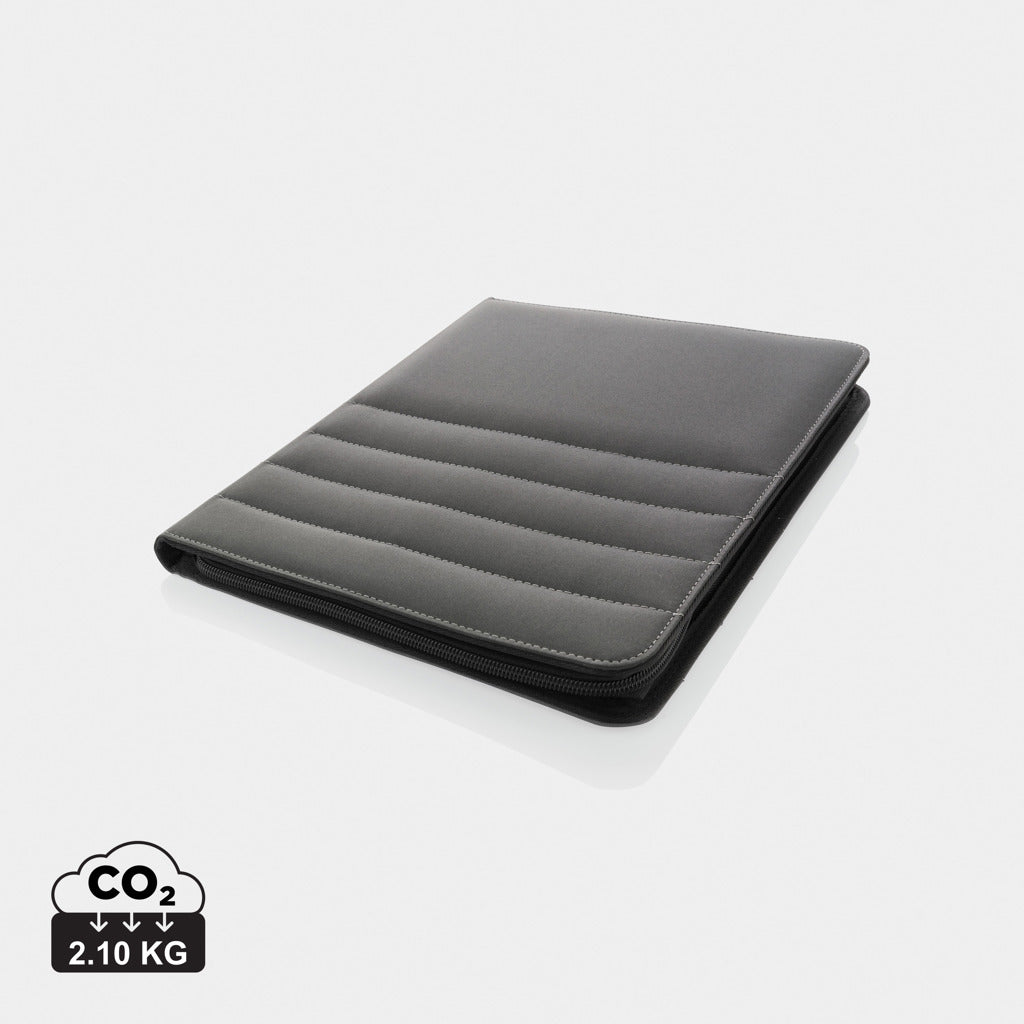 Carpeta Ecológica en rPET con Cremallera, Bolsillos, Tarjeteros con Bloc de Notas de Papel Reciclado Impact AWARE ™ RPET A4