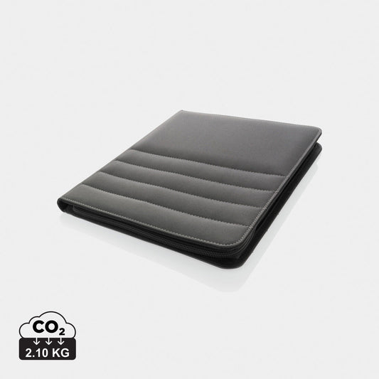 Carpeta Ecológica en rPET con Cremallera, Bolsillos, Tarjeteros con Bloc de Notas de Papel Reciclado Impact AWARE ™ RPET A4