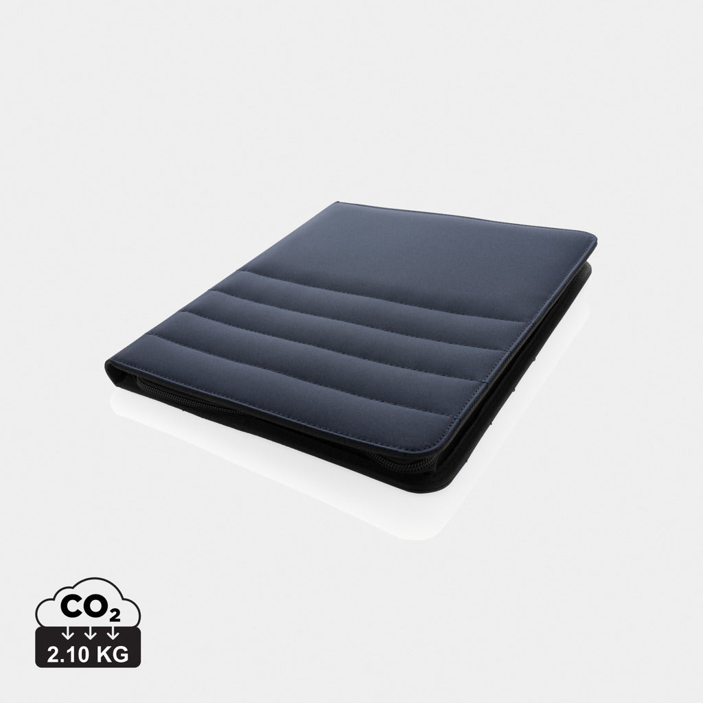 Carpeta Ecológica en rPET con Cremallera, Bolsillos, Tarjeteros con Bloc de Notas de Papel Reciclado Impact AWARE ™ RPET A4