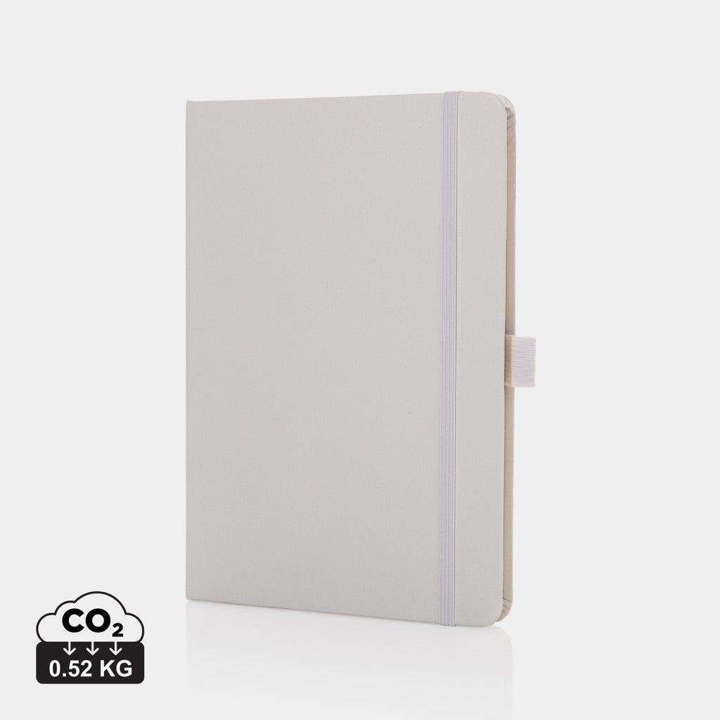 Cuaderno Ecológico con Cubierta Rígida de Piel Reciclada con Certificación RCS y Páginas de Papel Reciclado Rayadas para Personalizar Sam - A5