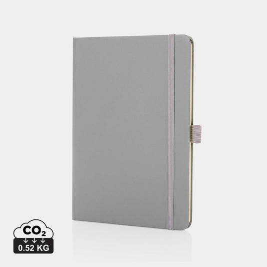 Cuaderno Ecológico con Cubierta Rígida de Piel Reciclada con Certificación RCS y Páginas de Papel Reciclado Rayadas para Personalizar Sam - A5