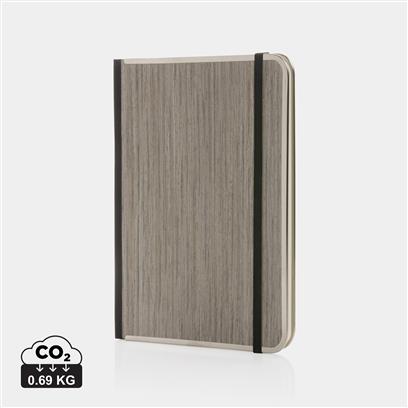 Cuaderno Sostenible de Lujo con Tapa Rígida de Madera con Certificado FSC® con Bordes Metalizados para Personalizar y Hojas Lisas Treeline- A5