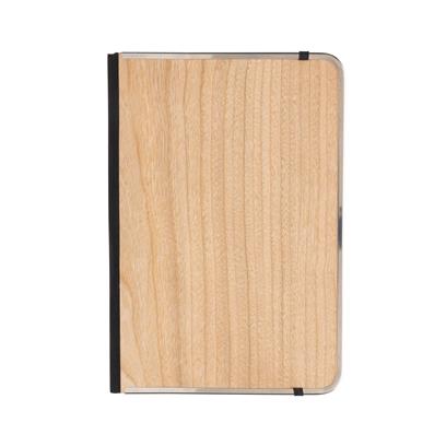 Cuaderno Sostenible de Lujo con Tapa Rígida de Madera con Certificado FSC® con Bordes Metalizados para Personalizar y Hojas Lisas Treeline- A5