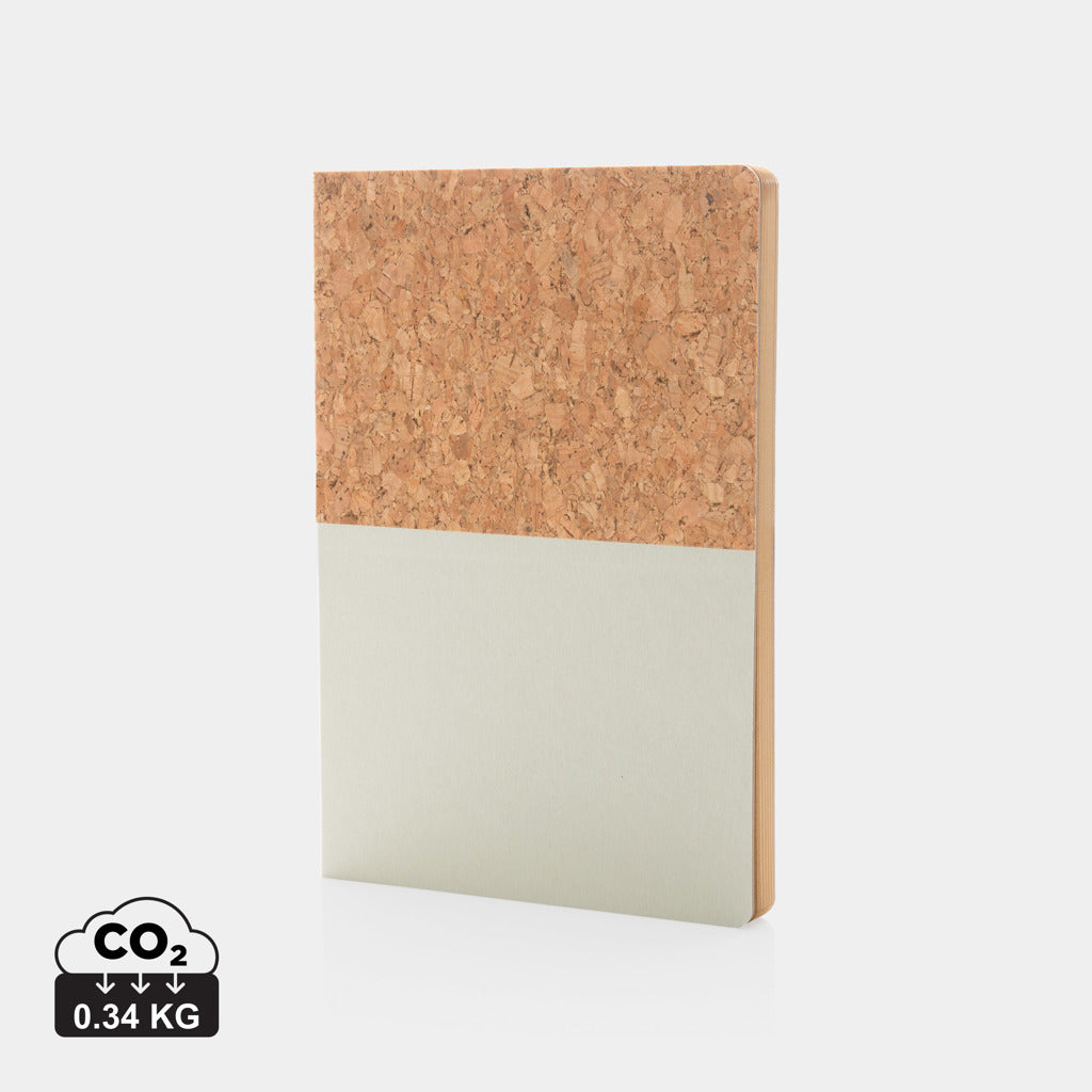 Cuaderno A5 Tapa Corcho Natural Papel Kraft Reciclado Personalizable Formación Oficina