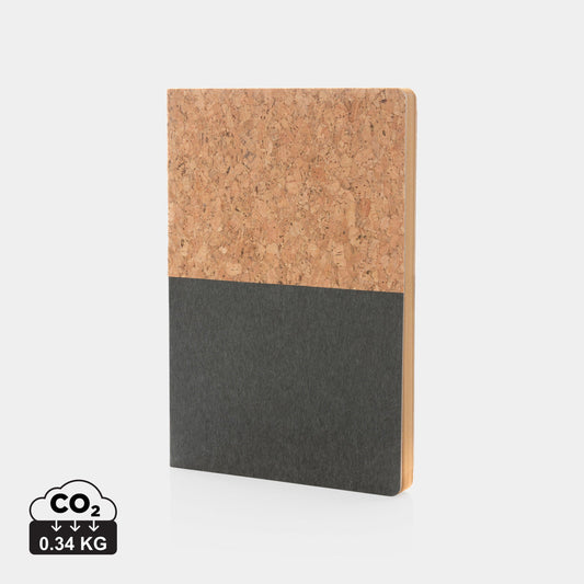 Cuaderno Sostenible de Tapa Blanda de Corcho Natural en Varios Colores para Personalizar y Hojas en Papel Kraft Especial Formación A5