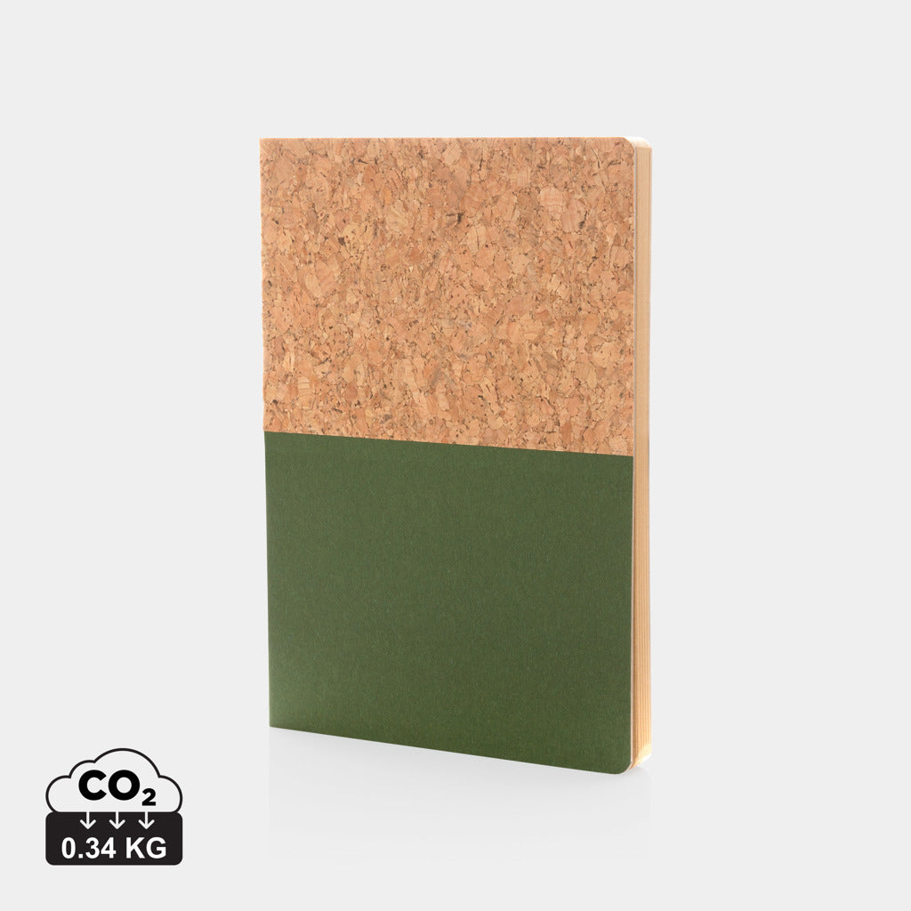 Cuaderno A5 Tapa Corcho Natural Papel Kraft Reciclado Personalizable Formación Oficina