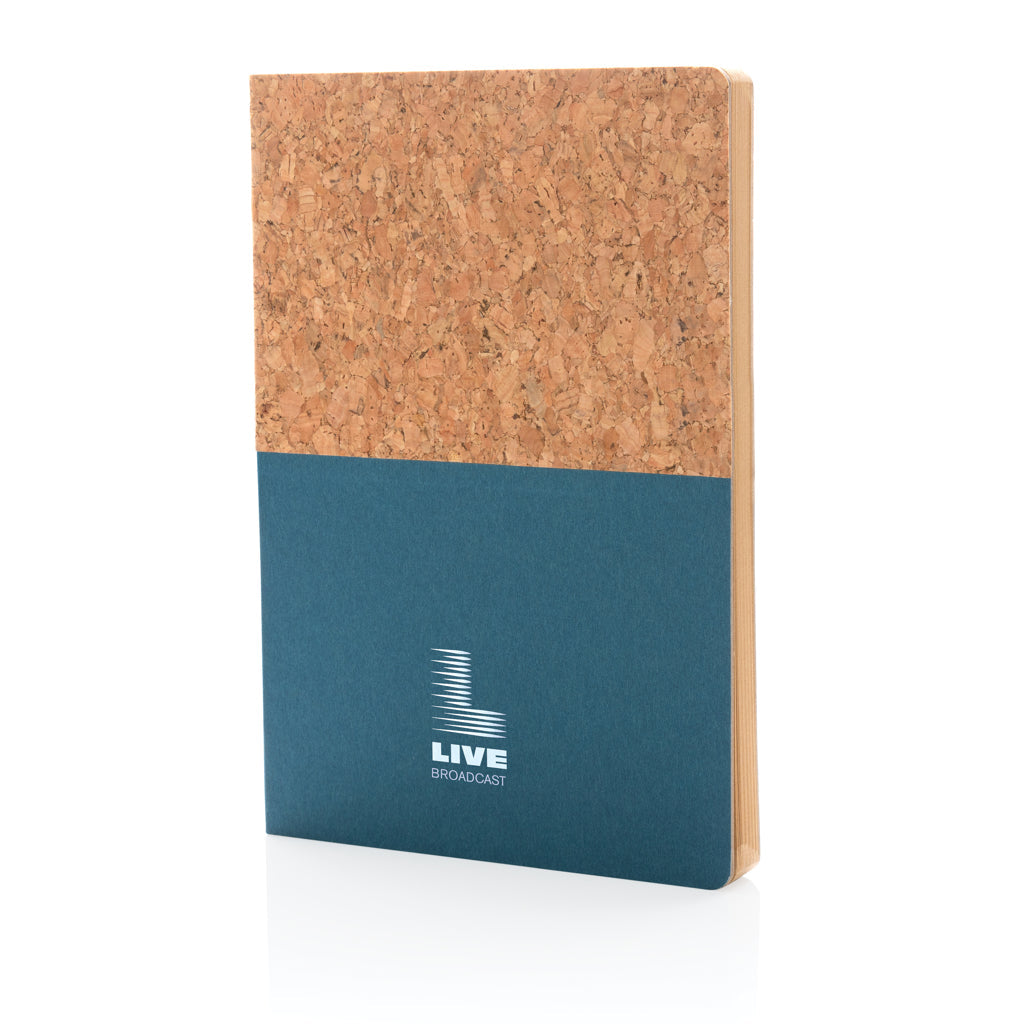 Cuaderno A5 Tapa Corcho Natural Papel Kraft Reciclado Personalizable Formación Oficina