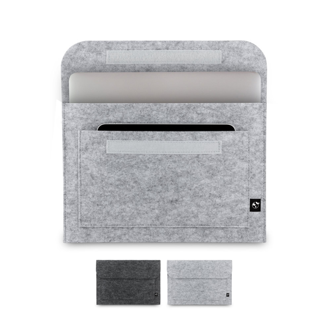 Funda Sostenible de Ordenador Portátil 14" de Fieltro rPET para Personalizar con Distintivo ECO Felpy Sleeve