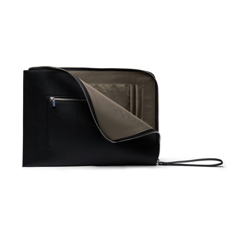 Funda ecológica con bolsillo exterior para accesorios, ideal para merchandising corporativo sostenible