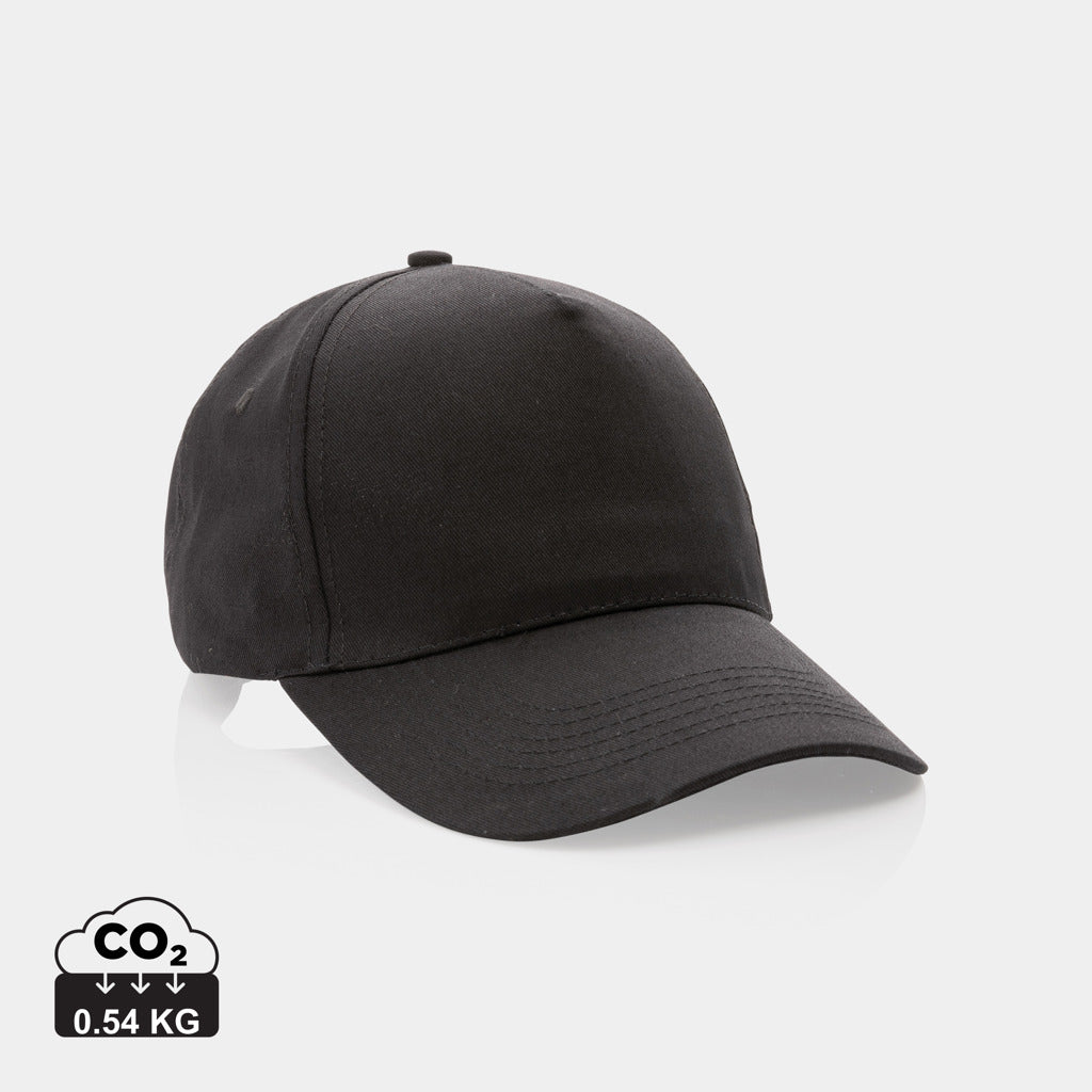 Gorra Ecológica Impact de Algodón Reciclado 190 gr/ m2 para Personalizar Ajustador Velcro con Trazador AWARE™ 5 Paneles