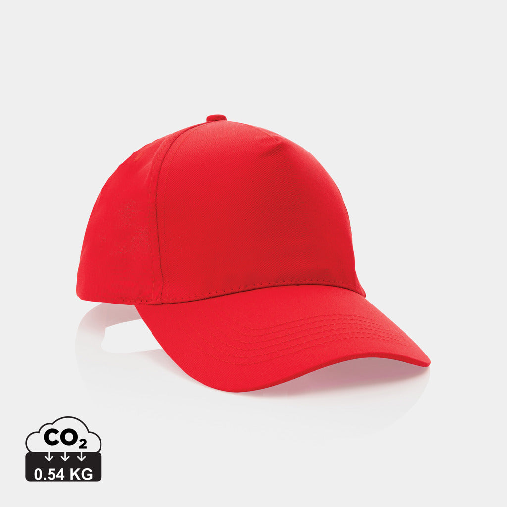 Gorra Ecológica Impact de Algodón Reciclado 190 gr/ m2 para Personalizar Ajustador Velcro con Trazador AWARE™ 5 Paneles