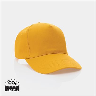 Gorra Ecológica Impact de Algodón Reciclado 280 gr/ m2 para Personalizar con Trazador AWARE™ 5 Paneles y Contribución a ONG