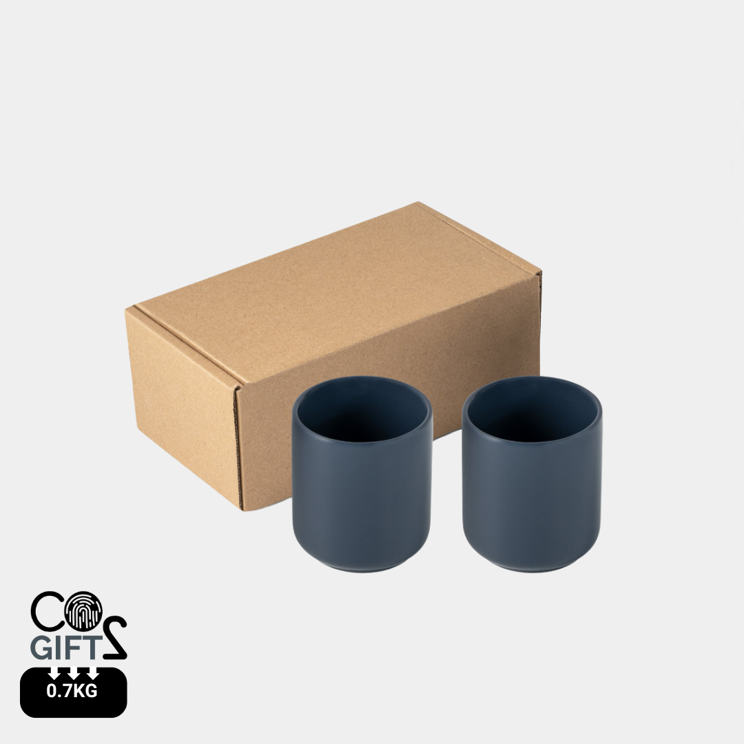 Juego de Tazas de Cerámica Mate Personalizables Especial Regalos Promocionales Sostenibles Owens - 280ml
